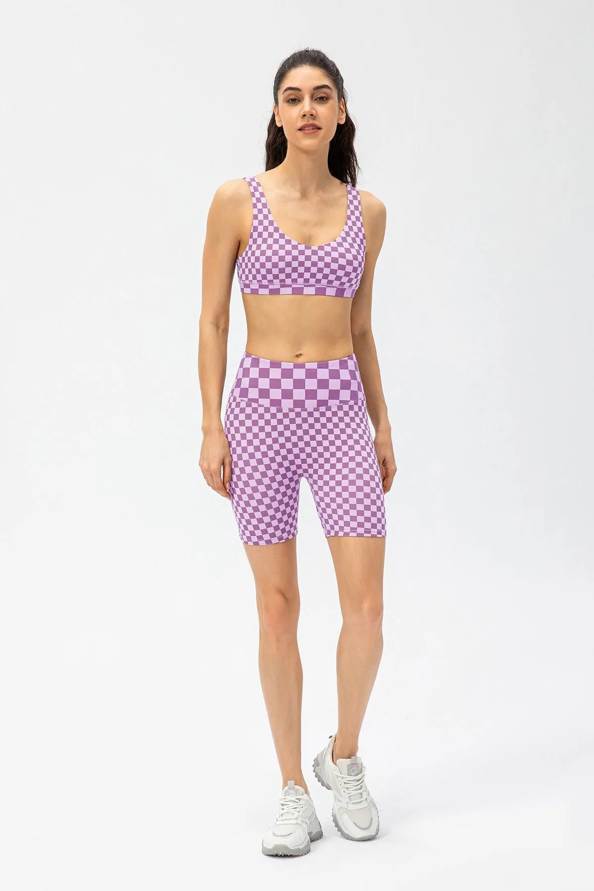 Checkerboard Sports Bras Light Support