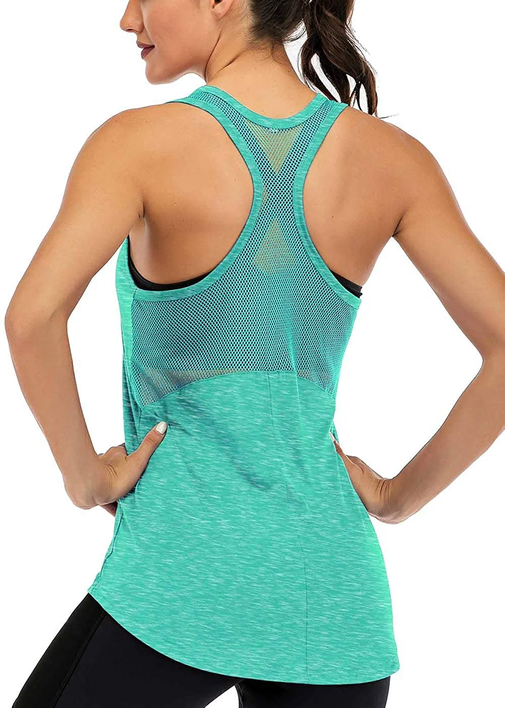 ICTIVE Workout Tank Tops for Women Sleeveless Yoga Tops for Women Mesh Racerback Tank Tops Muscle Tank