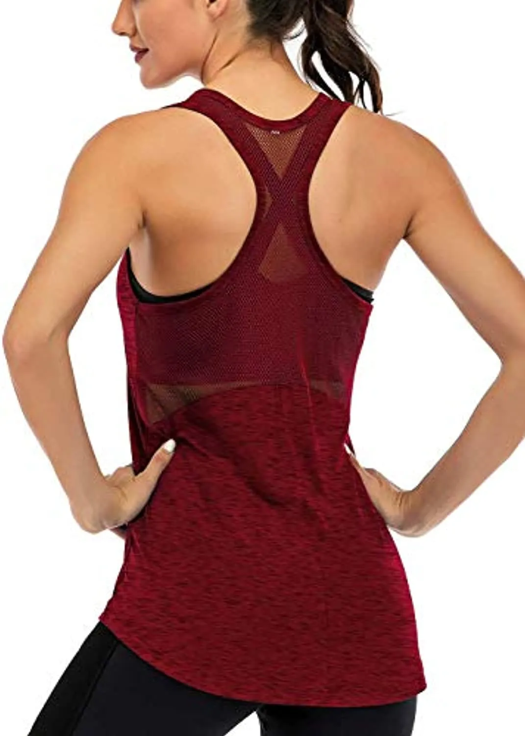 ICTIVE Workout Tank Tops for Women Sleeveless Yoga Tops for Women Mesh Racerback Tank Tops Muscle Tank