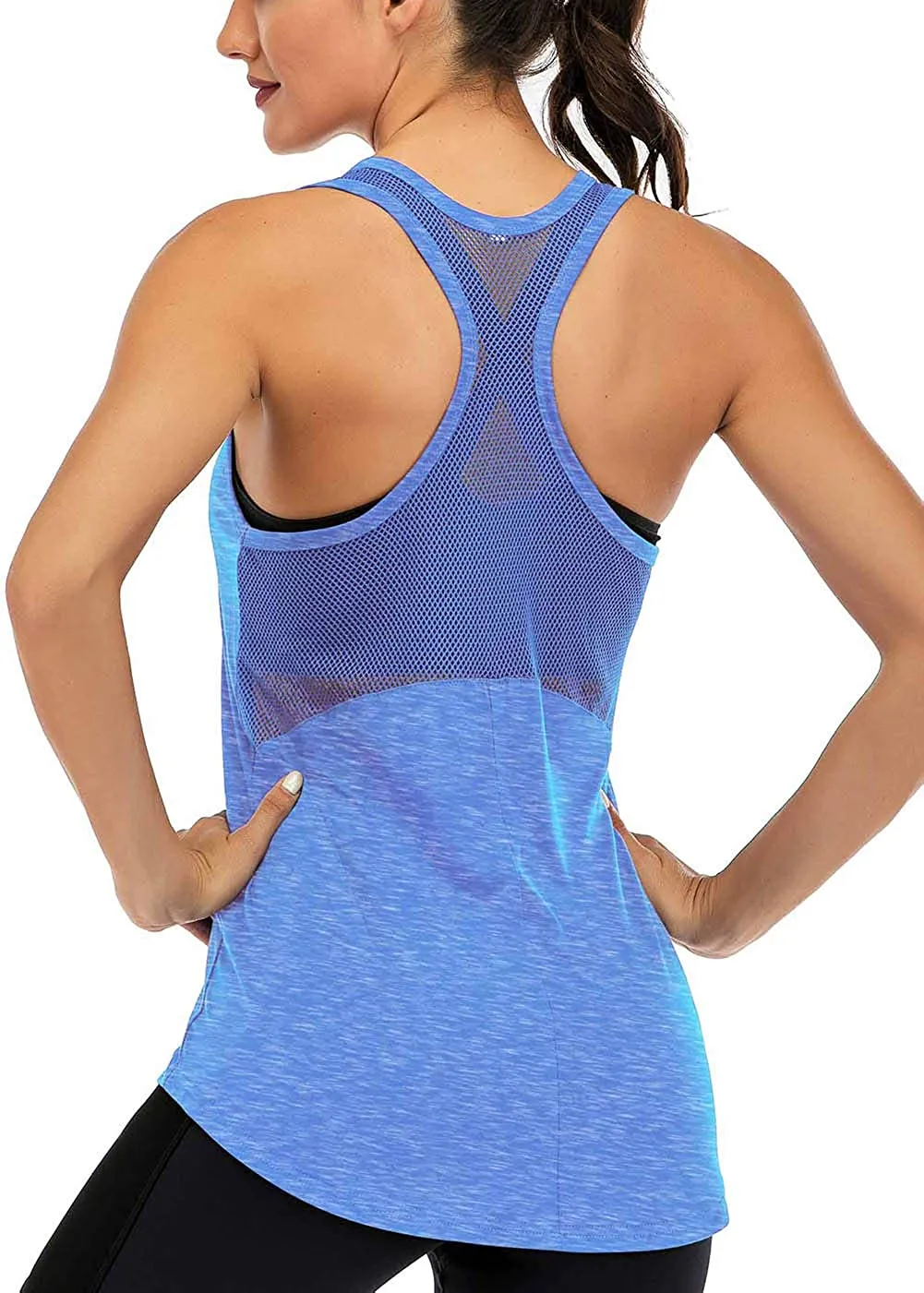 ICTIVE Workout Tank Tops for Women Sleeveless Yoga Tops for Women Mesh Racerback Tank Tops Muscle Tank