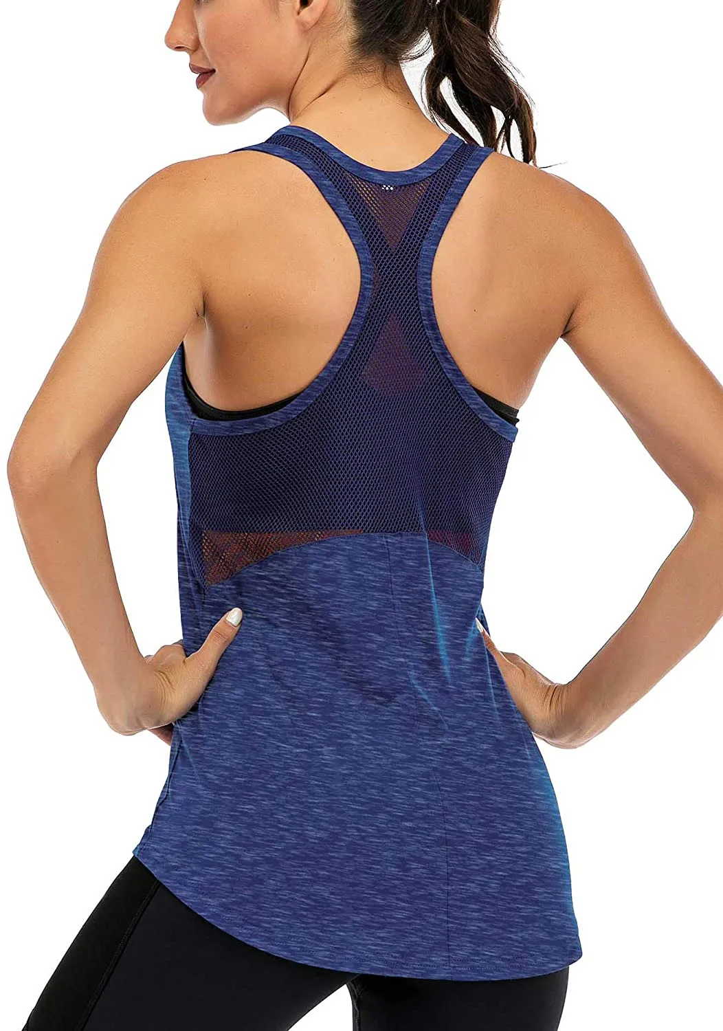 ICTIVE Workout Tank Tops for Women Sleeveless Yoga Tops for Women Mesh Racerback Tank Tops Muscle Tank