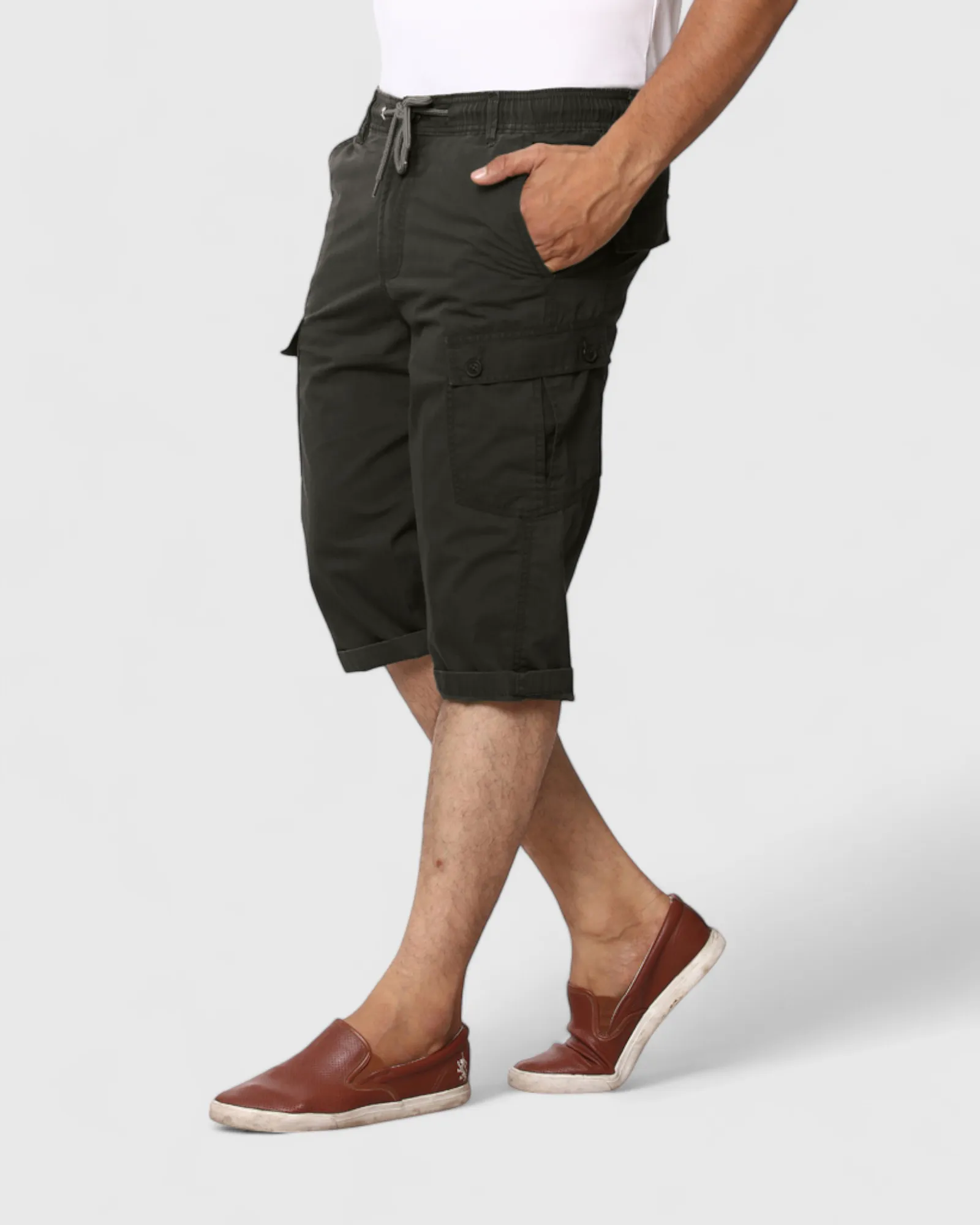 Mens Super Comfort Cotton Cargo Three Fourth Pants