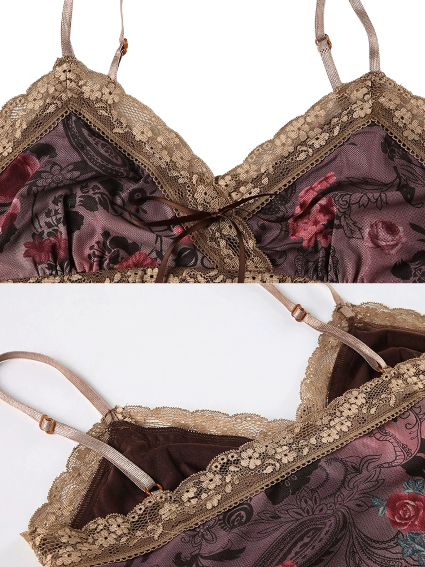 Ninda Retro Floral Lace Camisole
