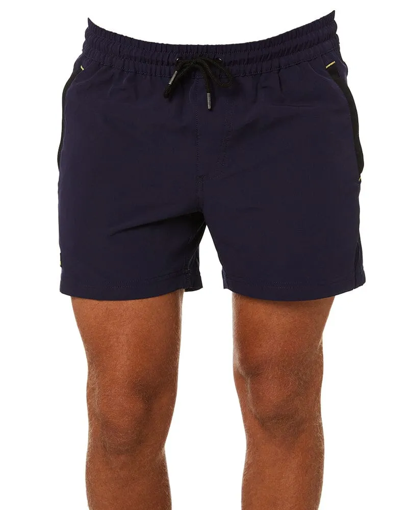 Tradies Flex And Move 4-Way Stretch Elastic Short 4 Value Pack - Navy